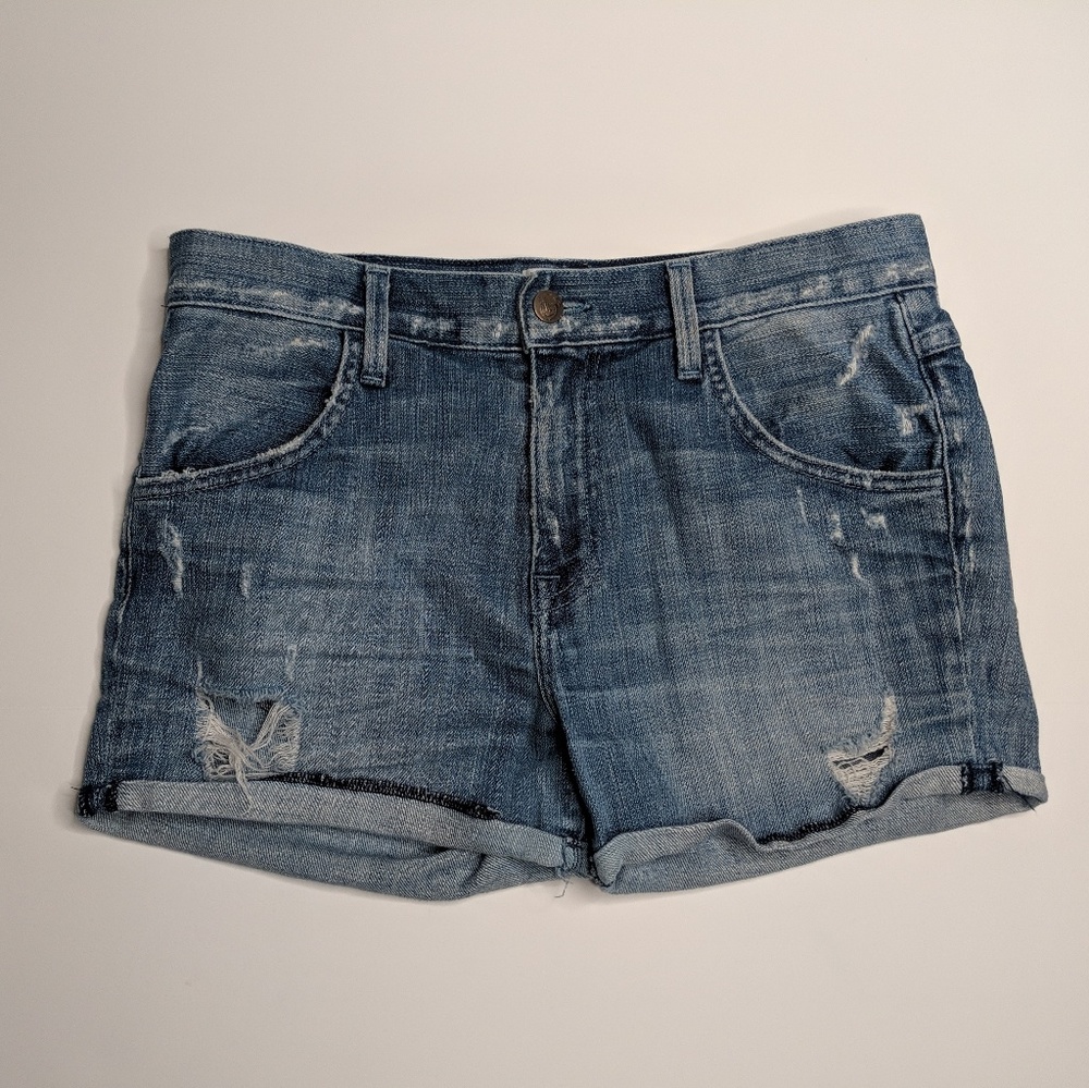 Wildfox Liv Boyfriend Short Distressed Jeans Blue - Picture 13 of 14